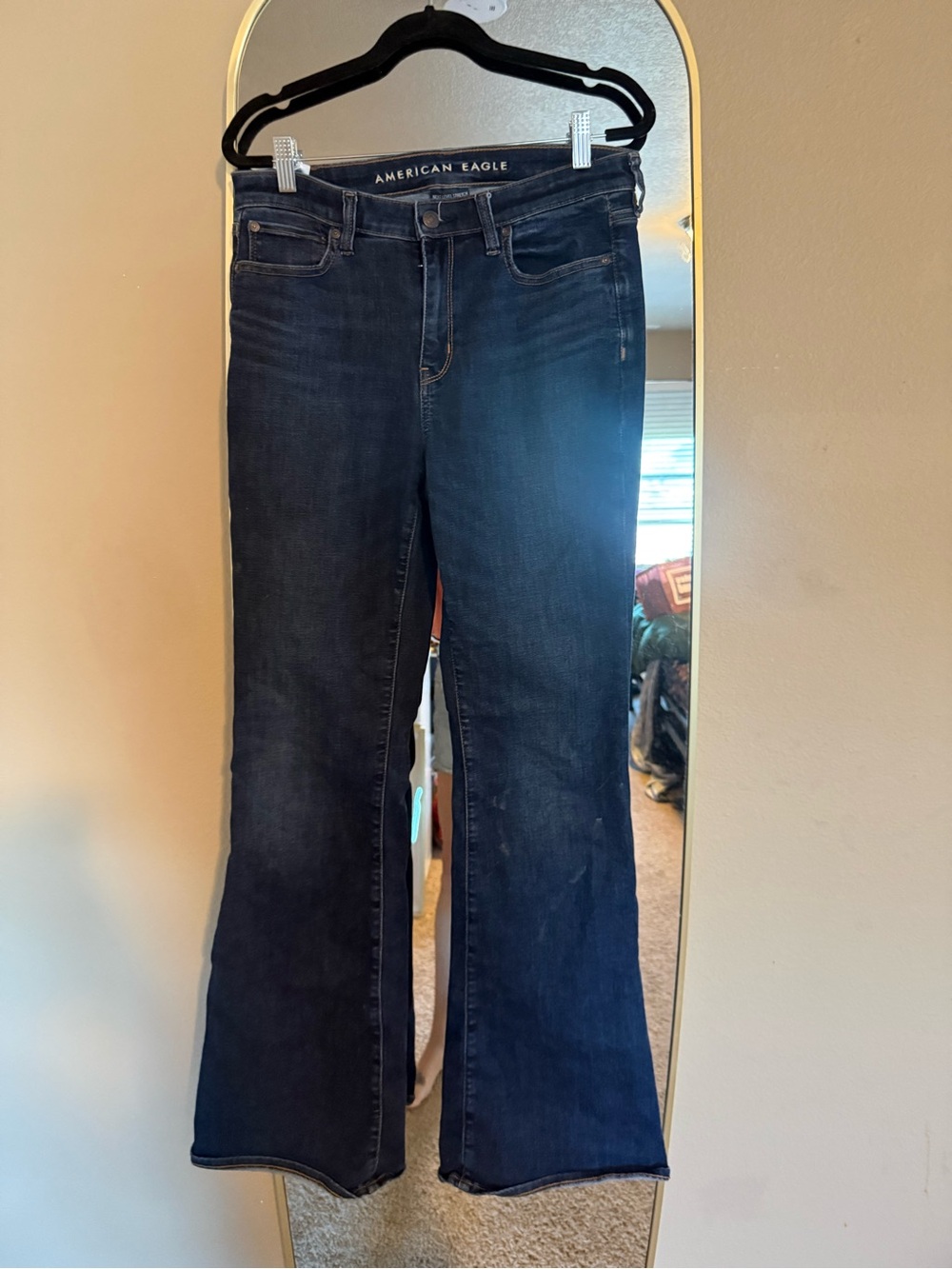 American Eagle Outfitters Dark Blue Flare Jeans - Women's